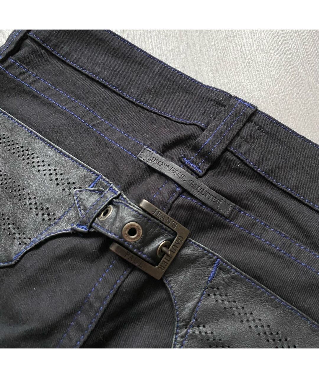 JEAN PAUL GAULTIER Черные хлопко-эластановые джинсы клеш, фото 4