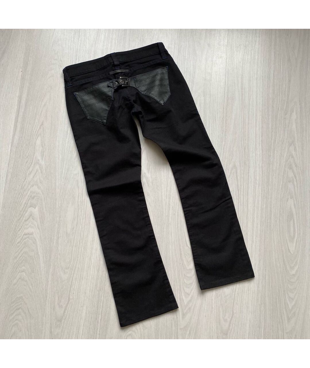 JEAN PAUL GAULTIER Черные хлопко-эластановые джинсы клеш, фото 8