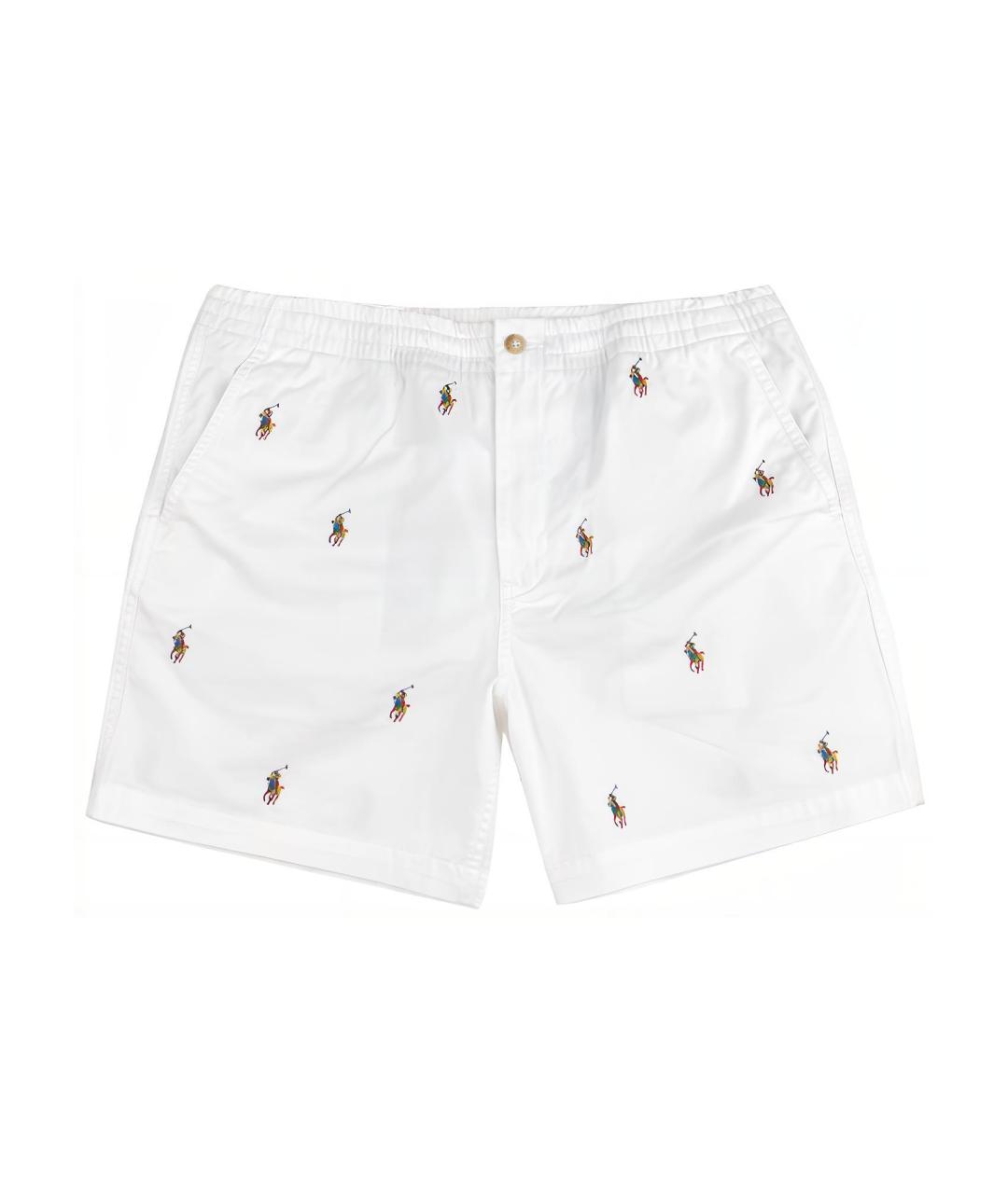 POLO RALPH LAUREN Белые хлопковые шорты, фото 1