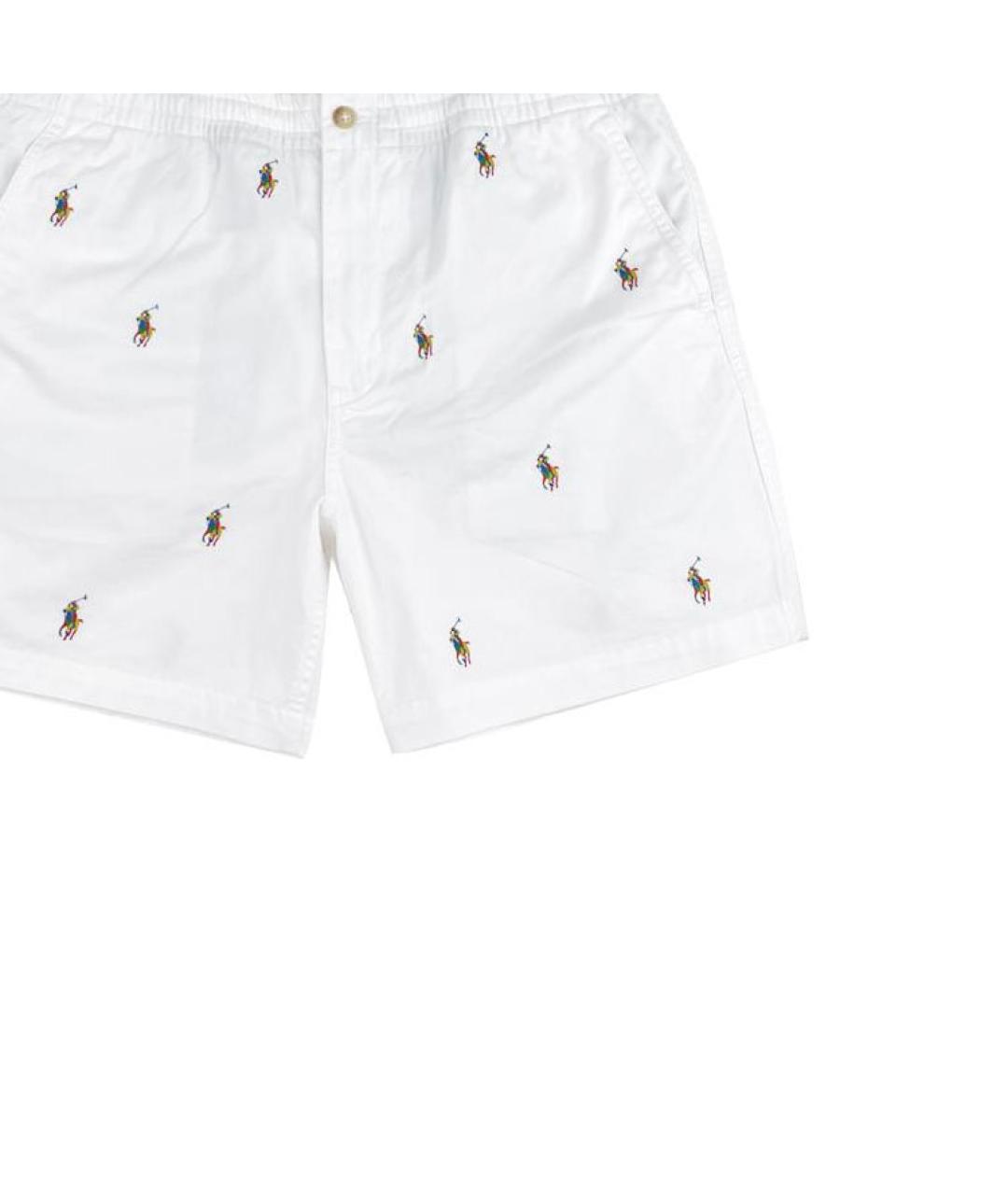 POLO RALPH LAUREN Белые хлопковые шорты, фото 5