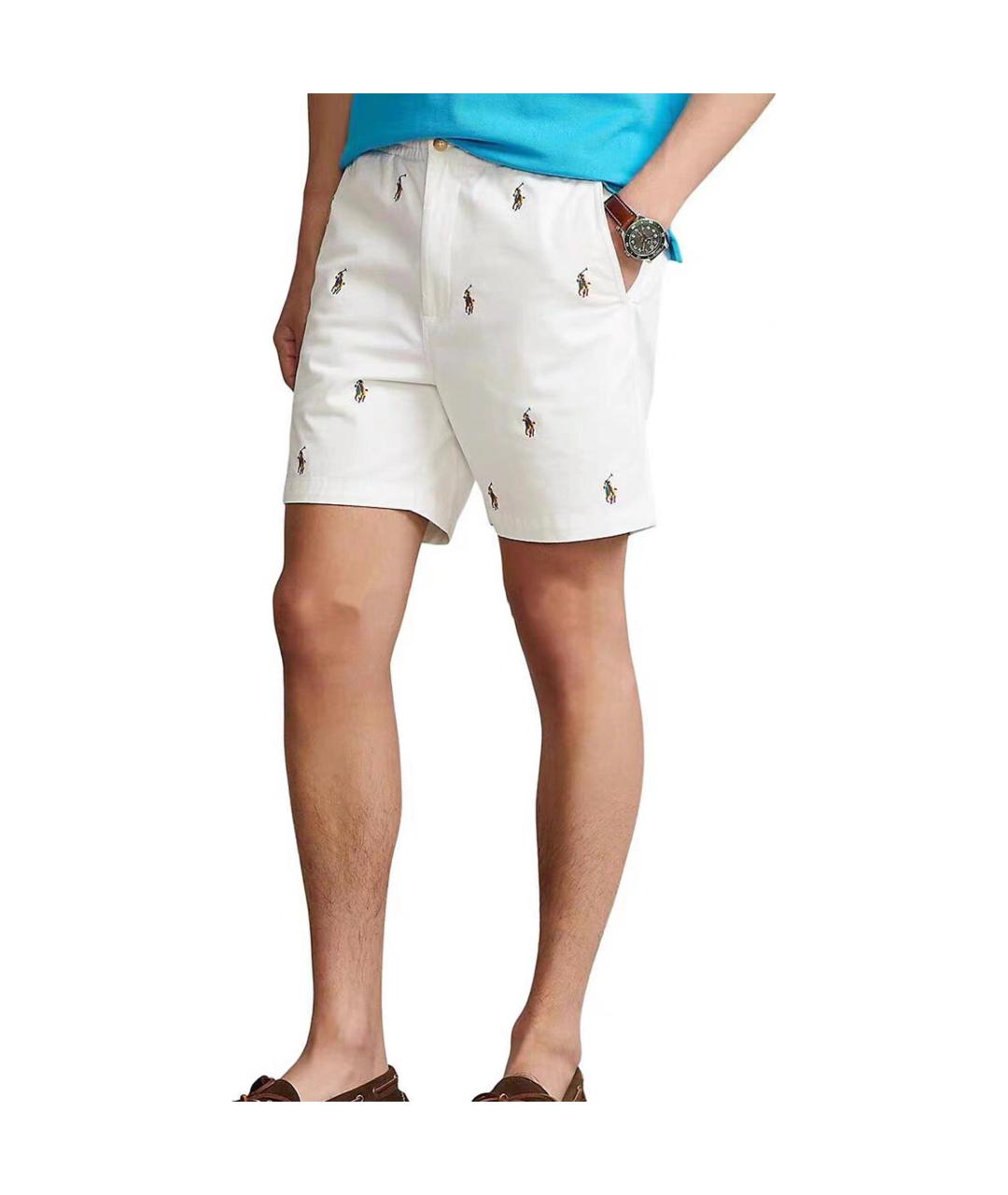 POLO RALPH LAUREN Белые хлопковые шорты, фото 3