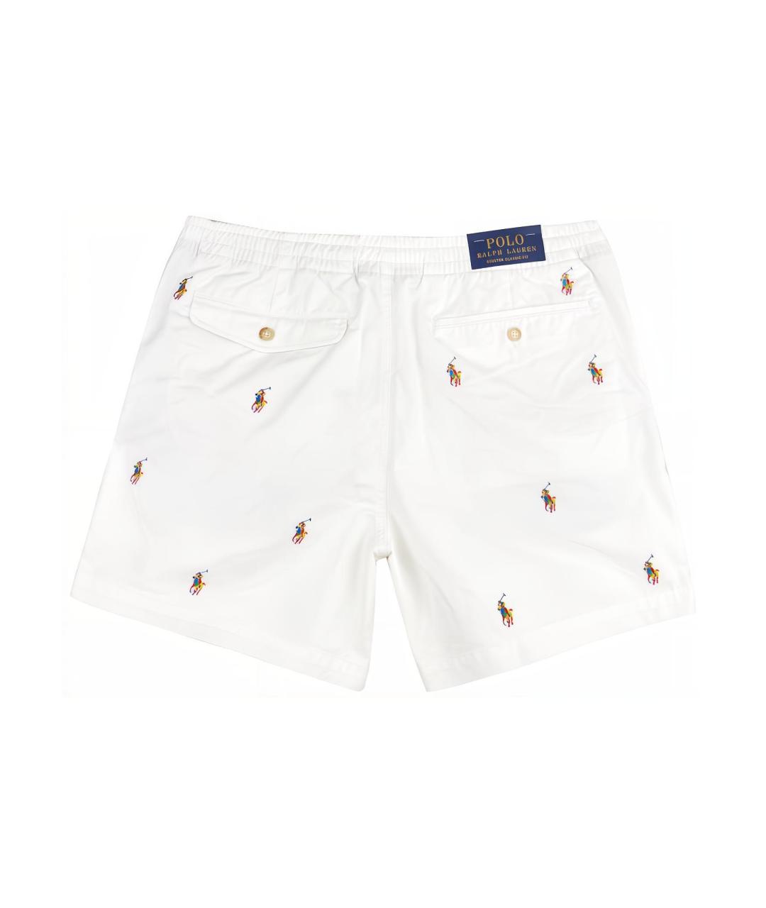 POLO RALPH LAUREN Белые хлопковые шорты, фото 2