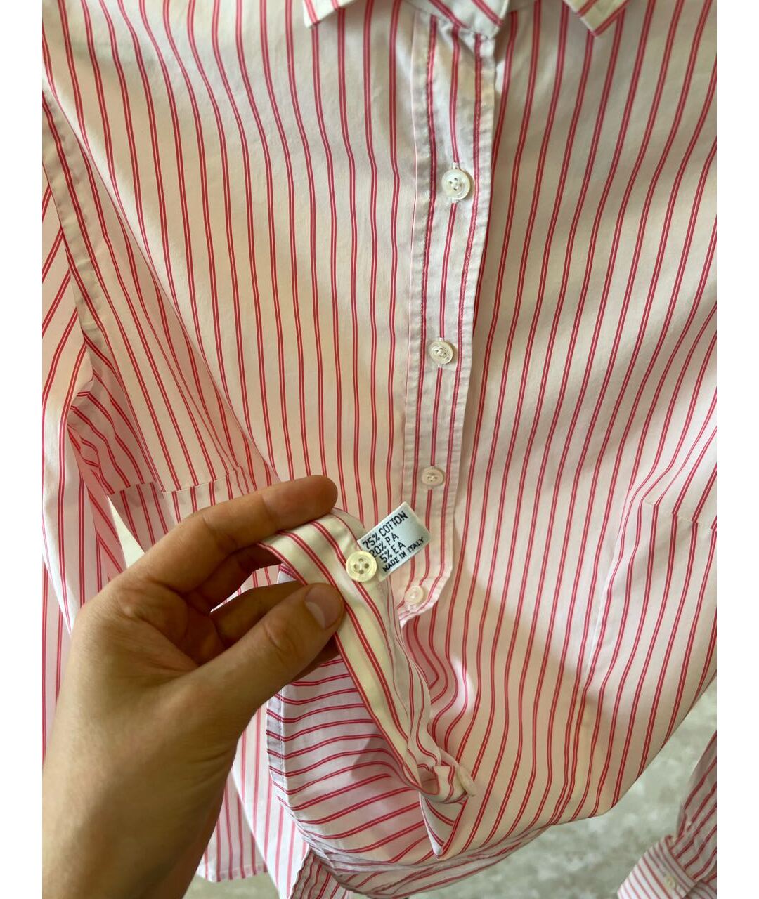 BARBA Розовая хлопко-эластановая рубашка, фото 5