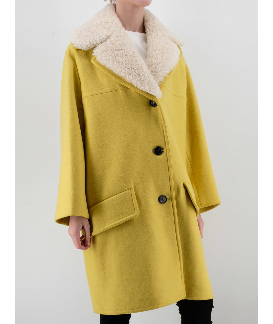 MARNI Желтое шерстяное пальто, фото 2