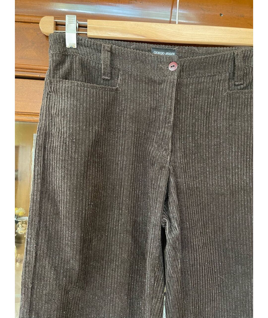 GIORGIO ARMANI Коричневые хлопковые брюки широкие, фото 4
