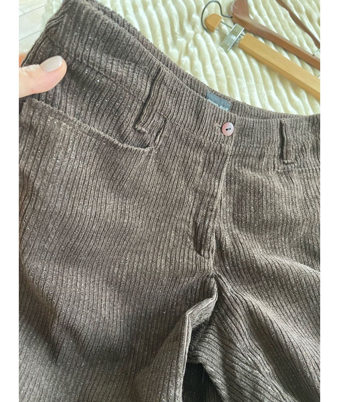 GIORGIO ARMANI Коричневые хлопковые брюки широкие, фото 3