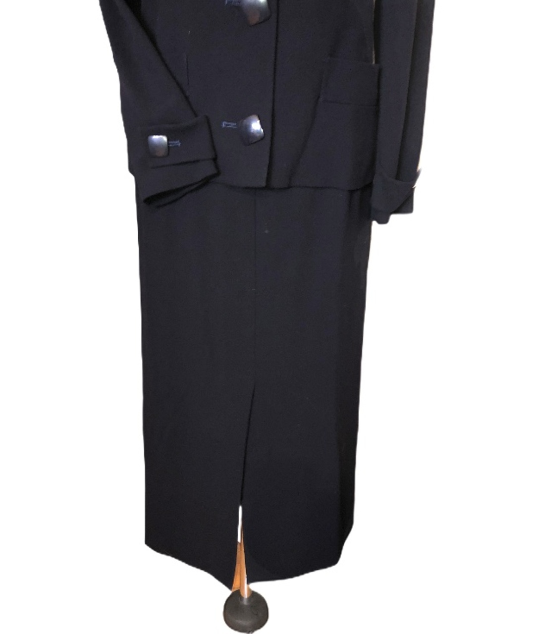 PIERRE CARDIN VINTAGE Темно-синий шерстяной костюм с юбками, фото 6