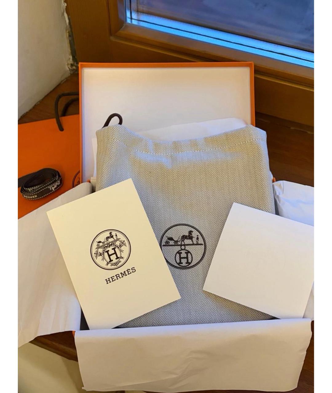 HERMES Бордовая кожаная сумка через плечо, фото 5
