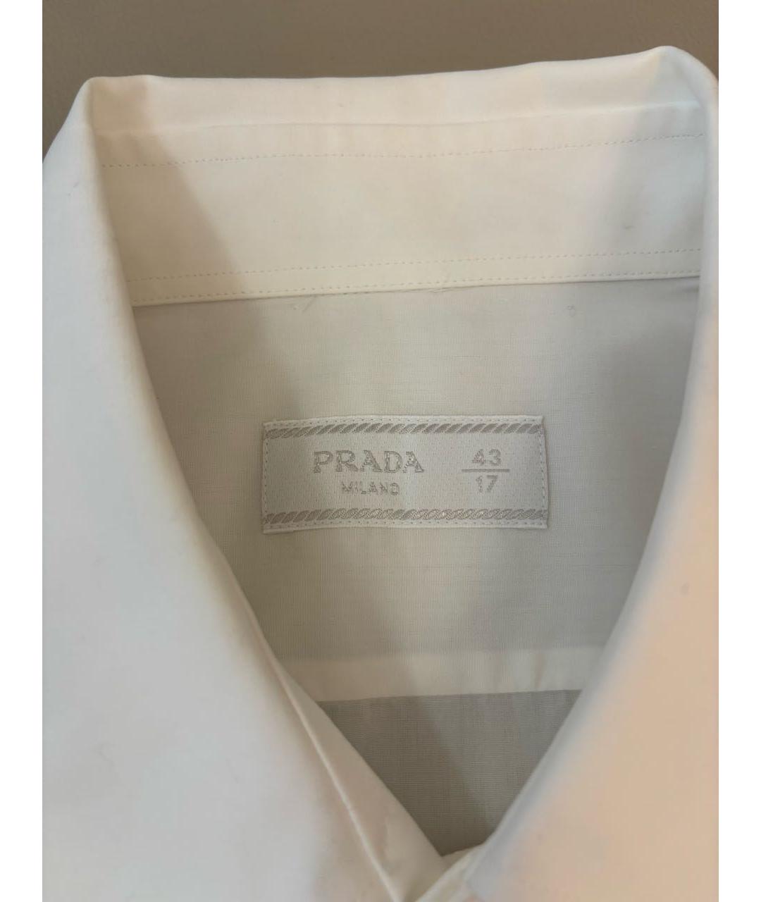 PRADA Белая хлопковая классическая рубашка, фото 3