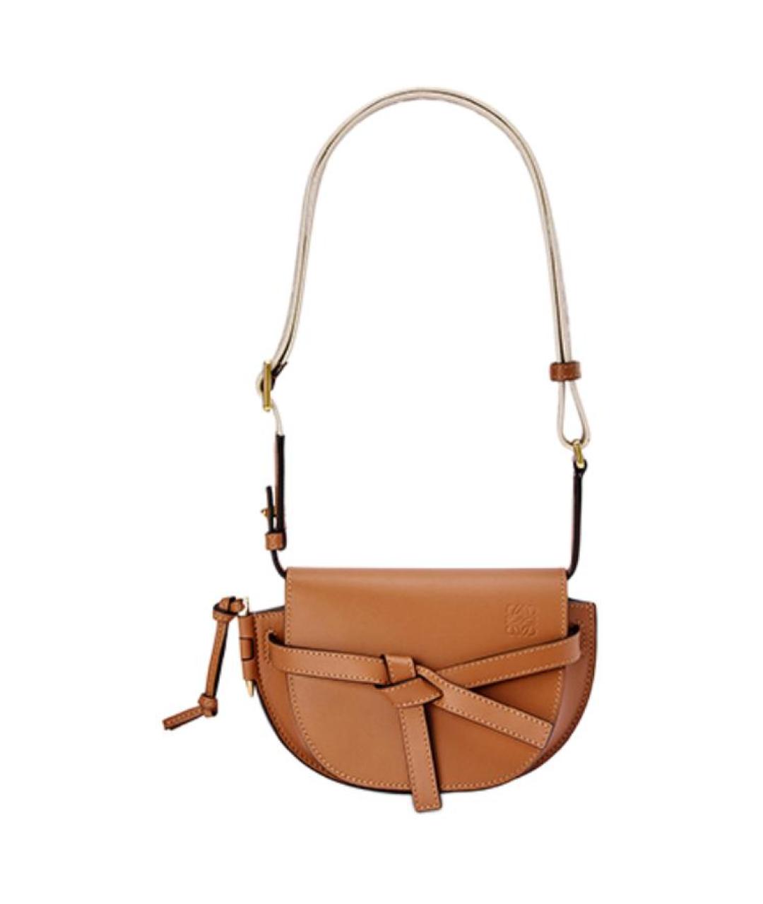 LOEWE Коричневая кожаная сумка через плечо, фото 2