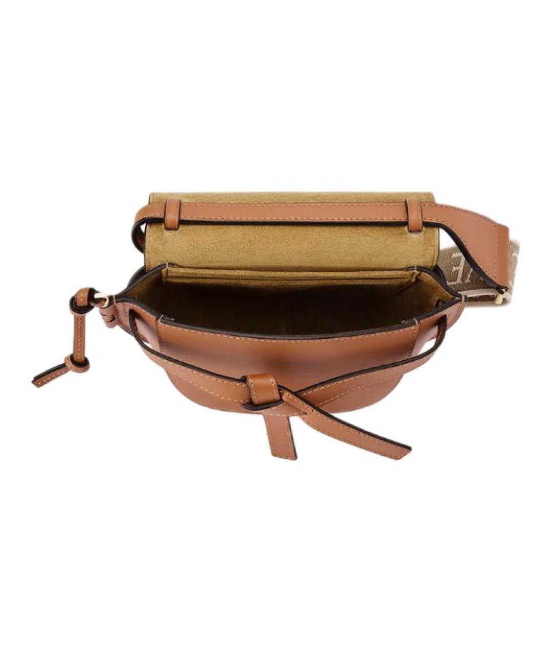 LOEWE Коричневая кожаная сумка через плечо, фото 4