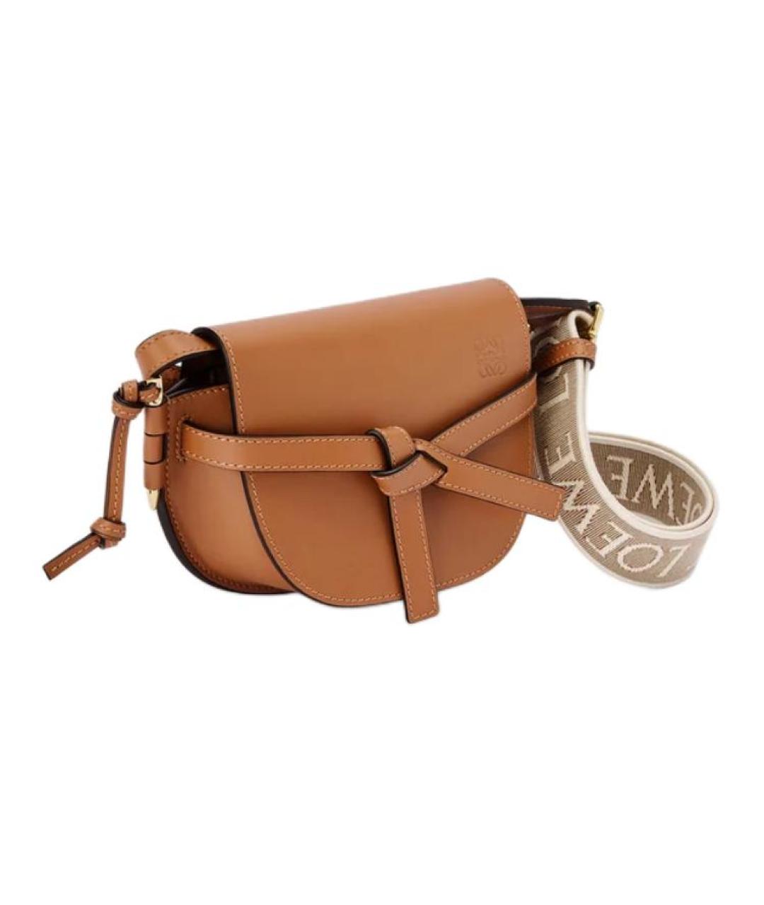 LOEWE Коричневая кожаная сумка через плечо, фото 3