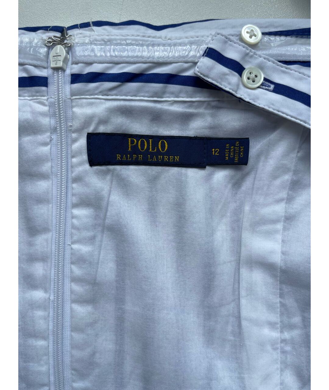 POLO RALPH LAUREN Белое хлопковое повседневное платье, фото 3