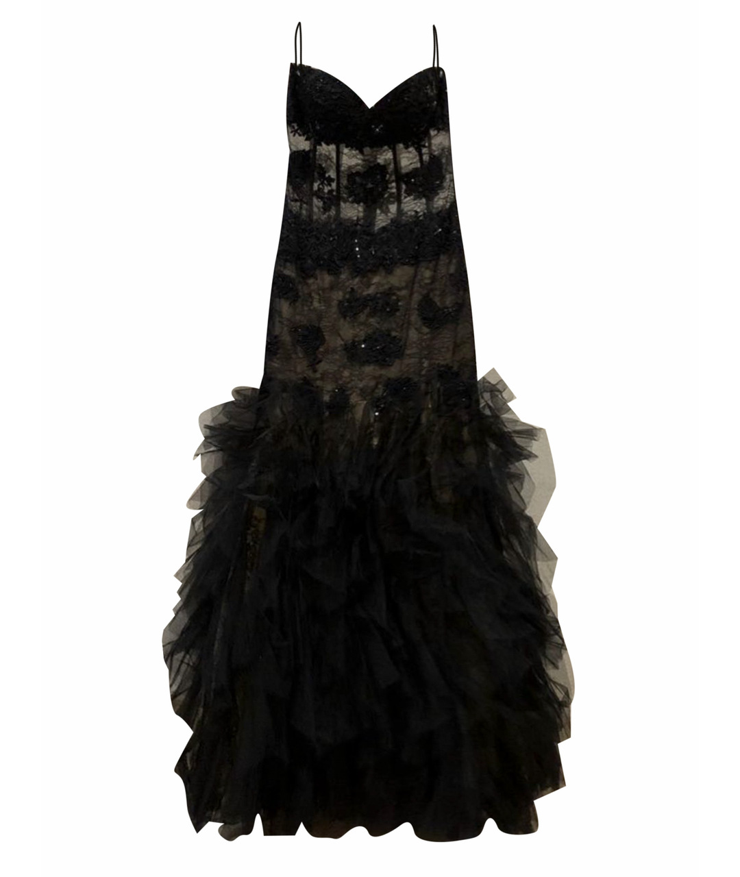 JOVANI Черное сетчатое вечернее платье, фото 1