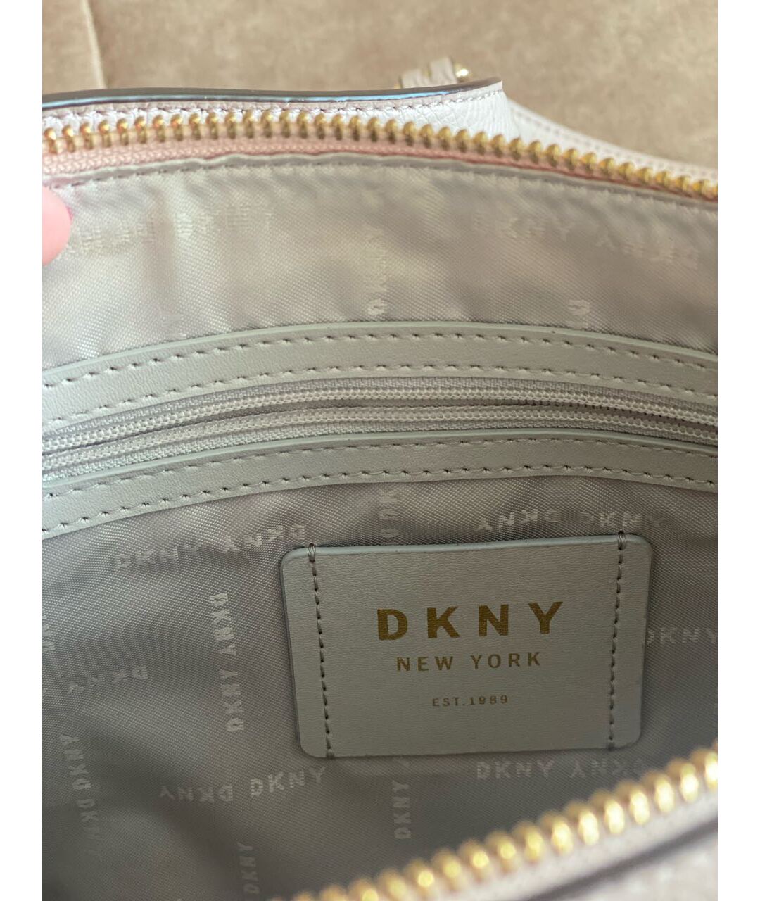 DKNY Розовая кожаная сумка через плечо, фото 4
