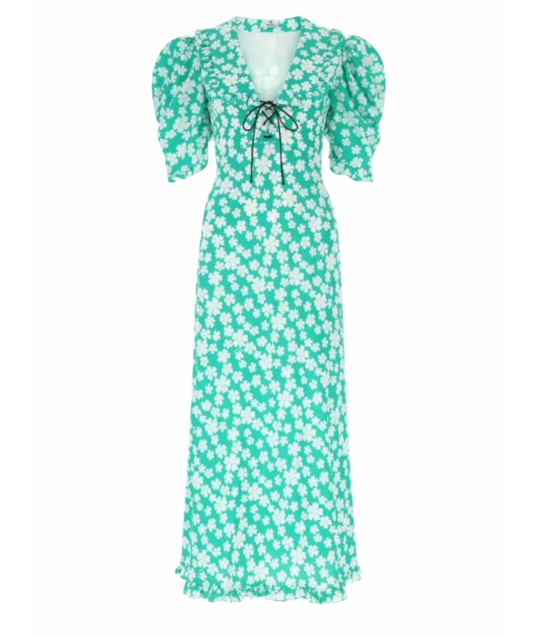 MIU MIU Бирюзовое шелковое коктейльное платье, фото 1