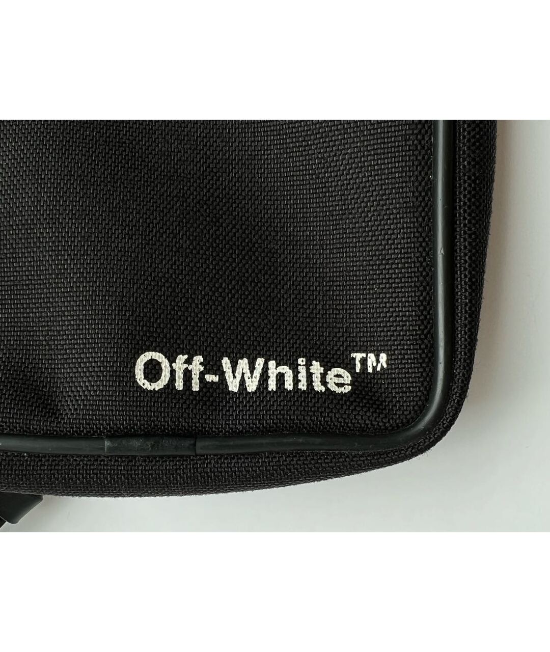 OFF-WHITE Черная хлопковая поясная сумка, фото 7