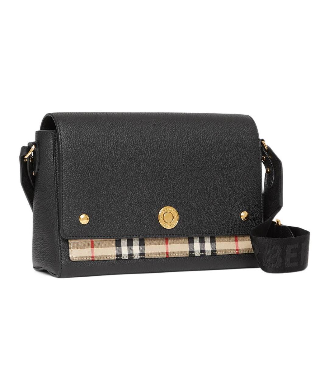 BURBERRY Черная кожаная сумка через плечо, фото 2