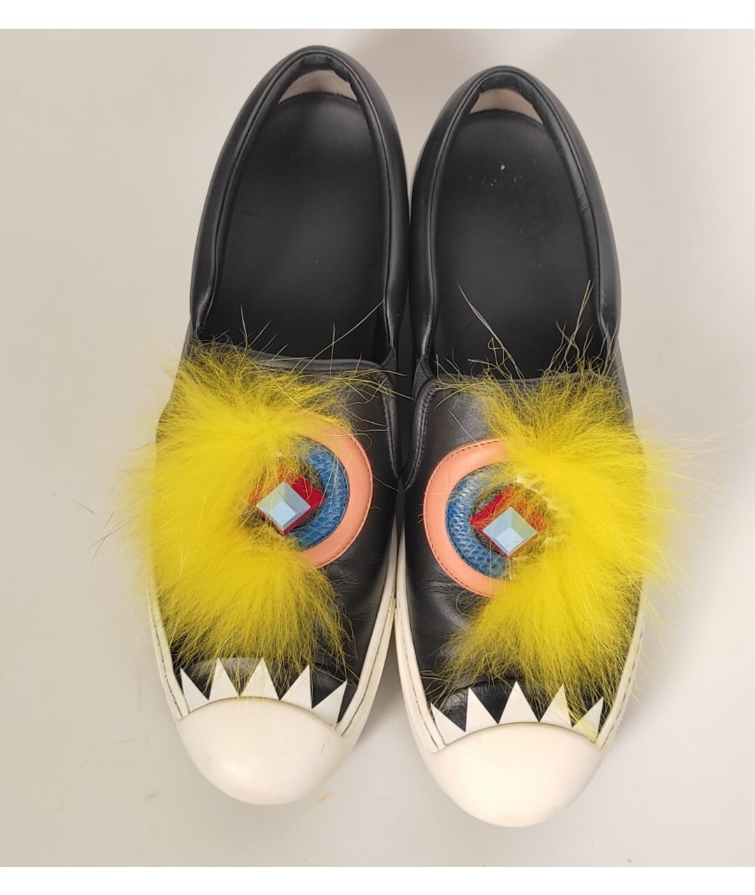FENDI Черные кожаные слипоны, фото 4