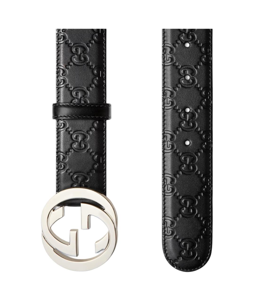 GUCCI Черный кожаный ремень, фото 2