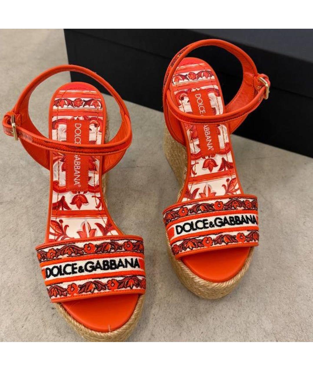 DOLCE&GABBANA Оранжевые босоножки, фото 2
