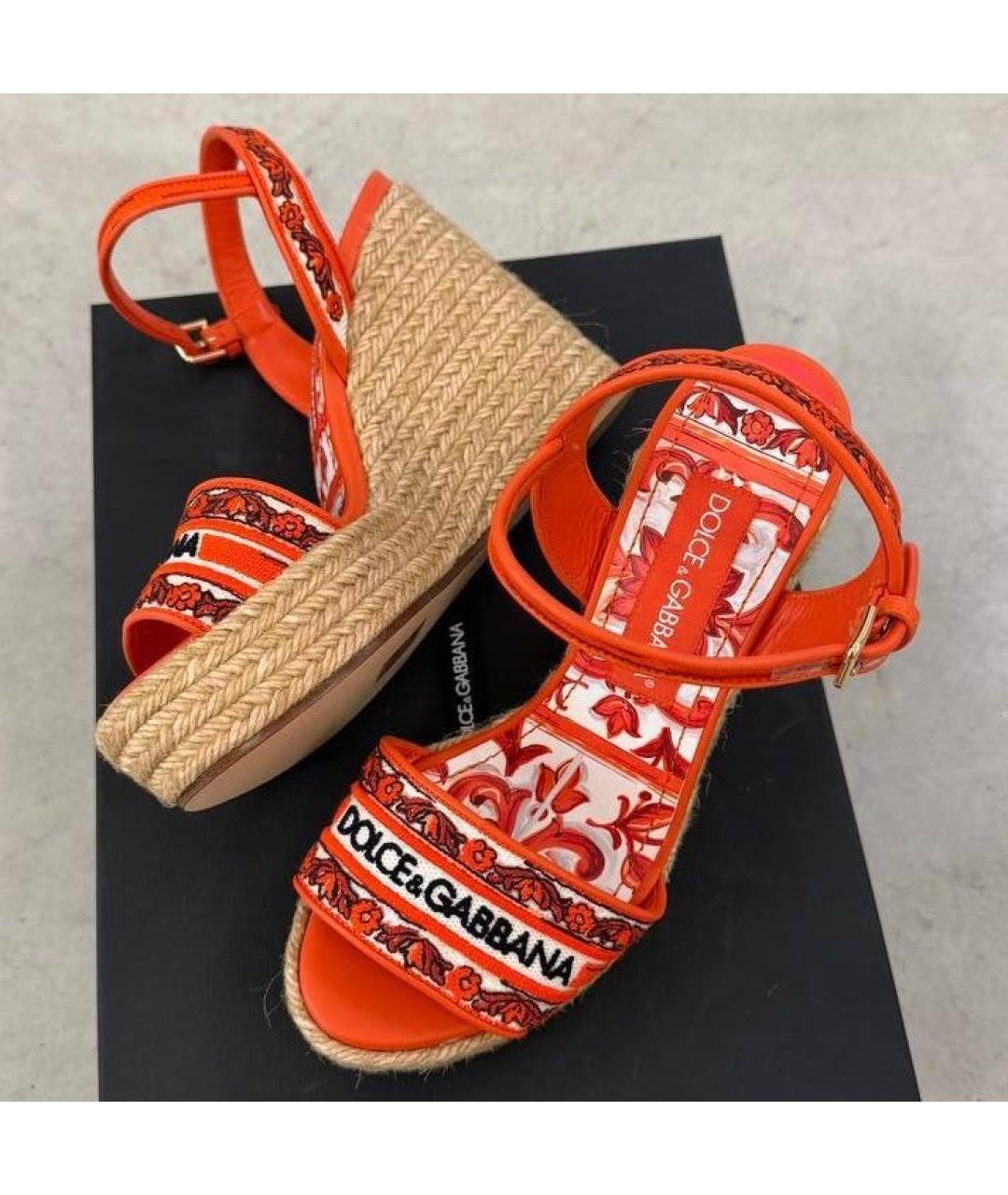 DOLCE&GABBANA Оранжевые босоножки, фото 5