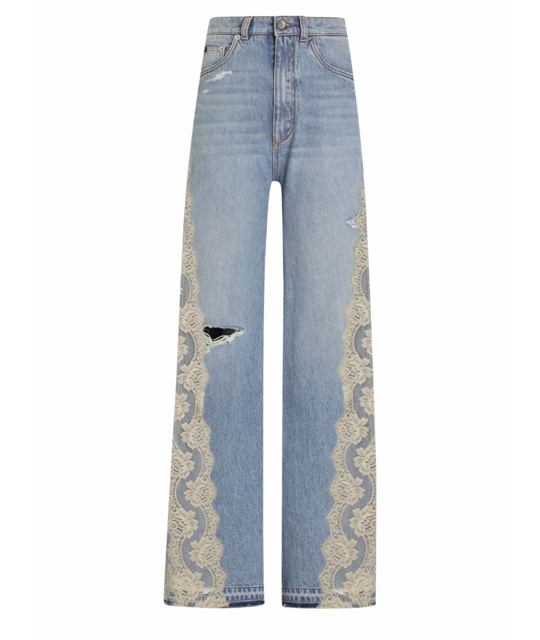 DOLCE&GABBANA Синие хлопковые прямые джинсы, фото 1