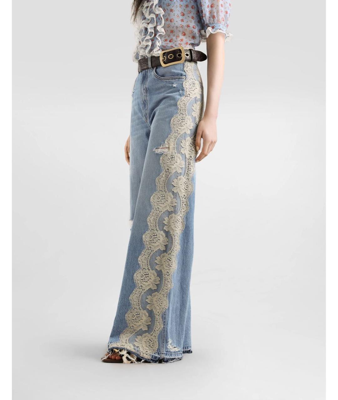 DOLCE&GABBANA Синие хлопковые прямые джинсы, фото 4