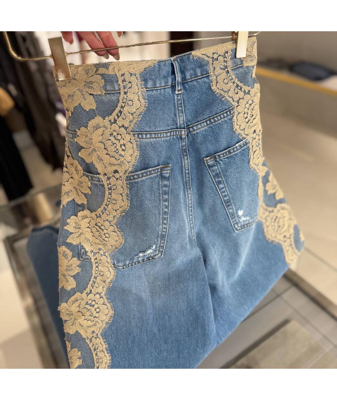 DOLCE&GABBANA Синие хлопковые прямые джинсы, фото 3