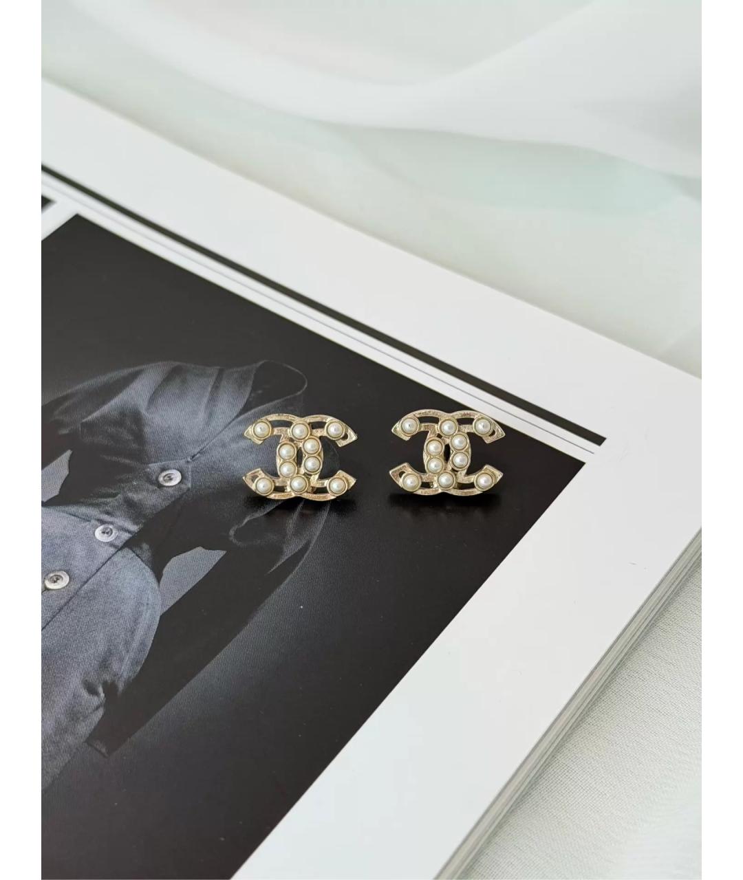 CHANEL Золотые жемчужные серьги, фото 4