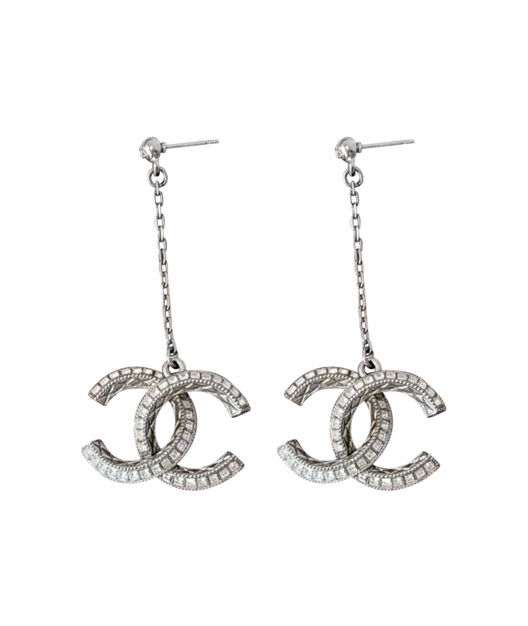 CHANEL Серебряные металлические серьги, фото 1