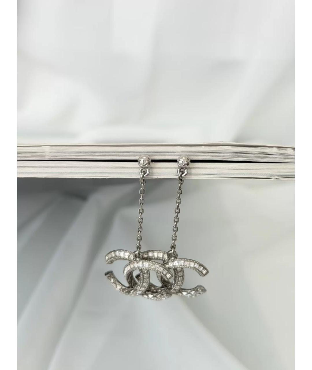 CHANEL Серебряные металлические серьги, фото 5