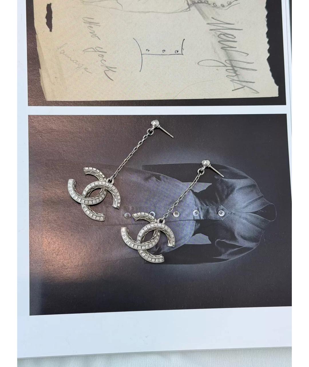 CHANEL Серебряные металлические серьги, фото 7