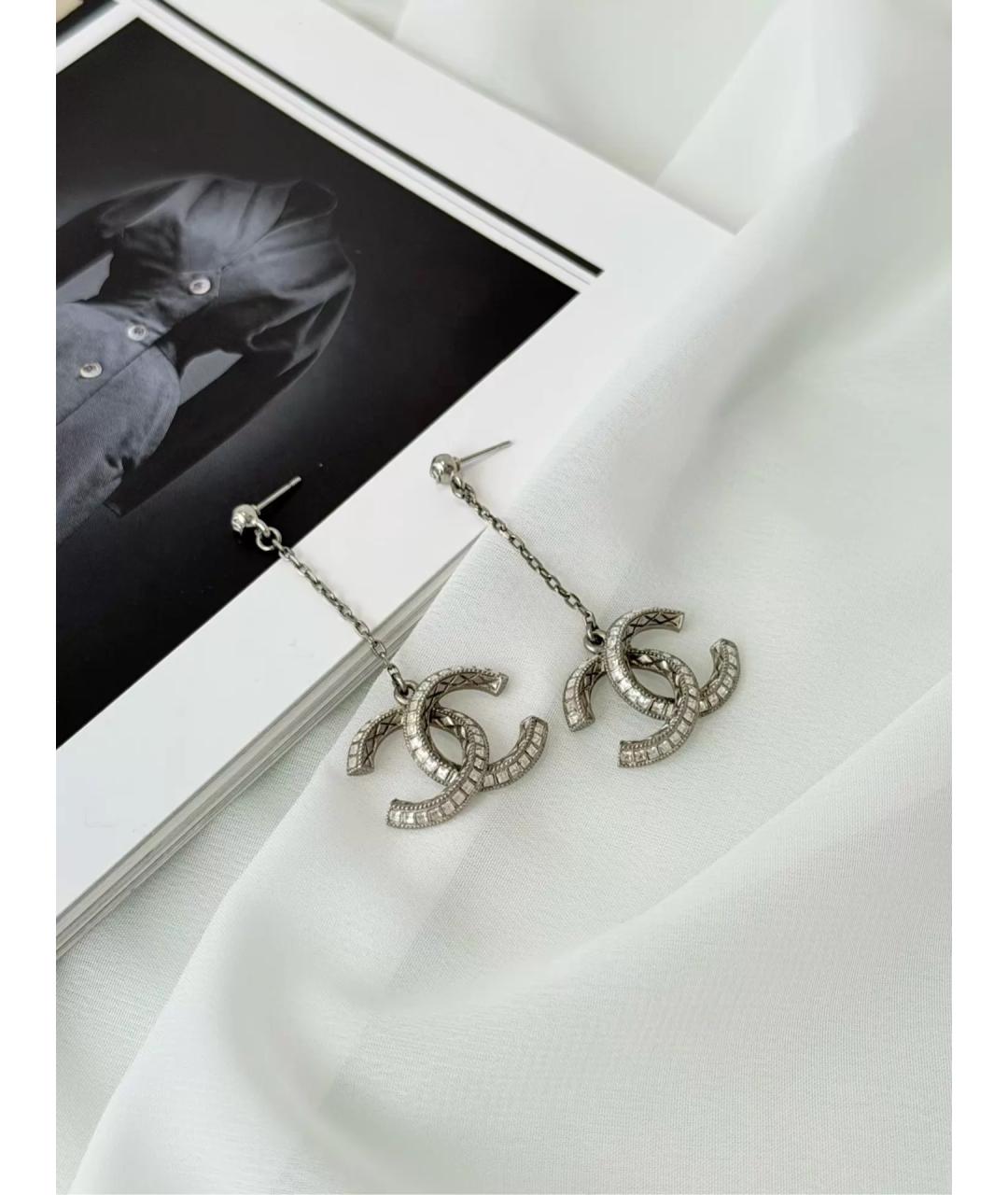 CHANEL Серебряные металлические серьги, фото 6