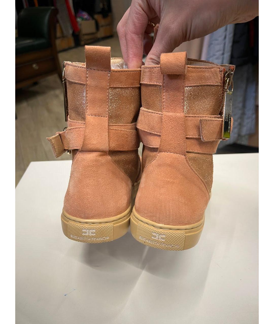 ELISABETTA FRANCHI Коралловые замшевые кеды, фото 3