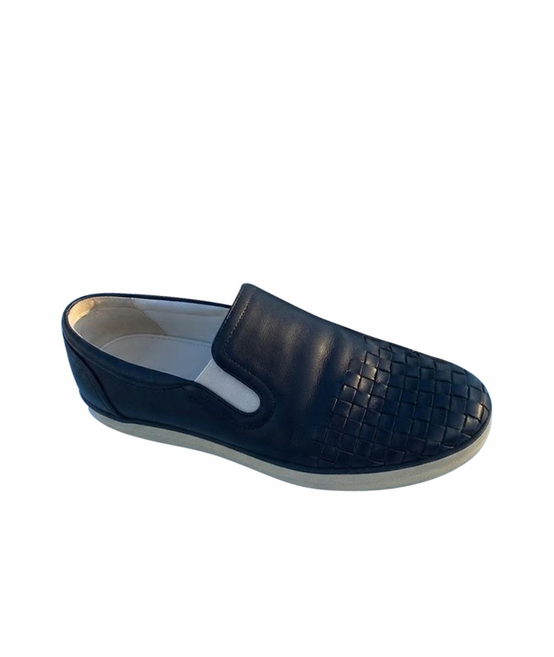 BOTTEGA VENETA Черные кожаные слипоны, фото 1