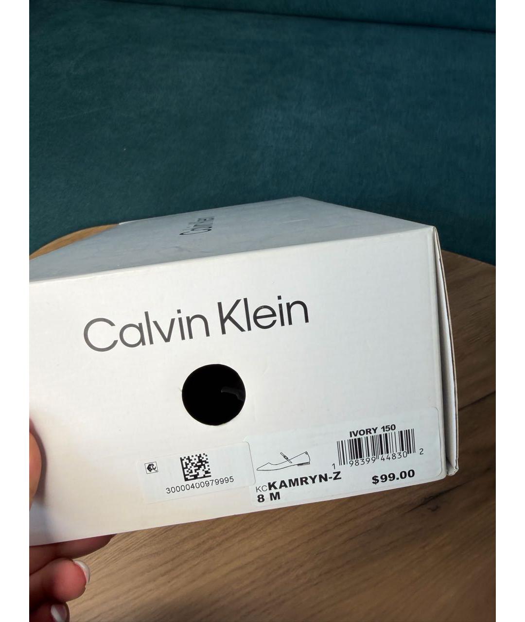 CALVIN KLEIN Белые балетки, фото 6