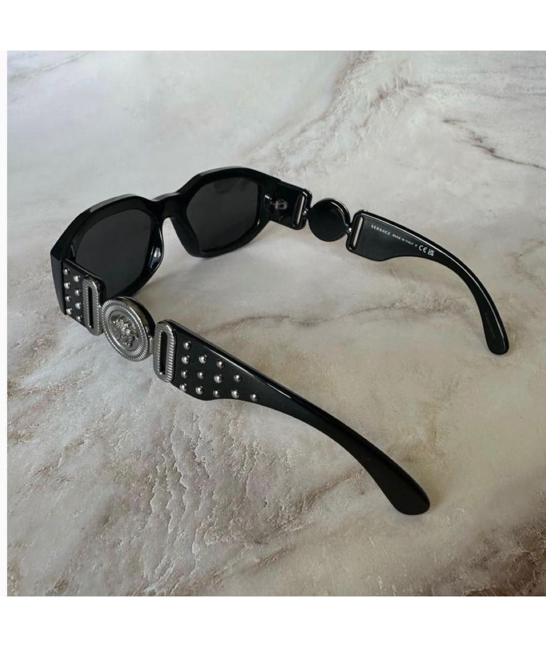 VERSACE Черные пластиковые солнцезащитные очки, фото 6