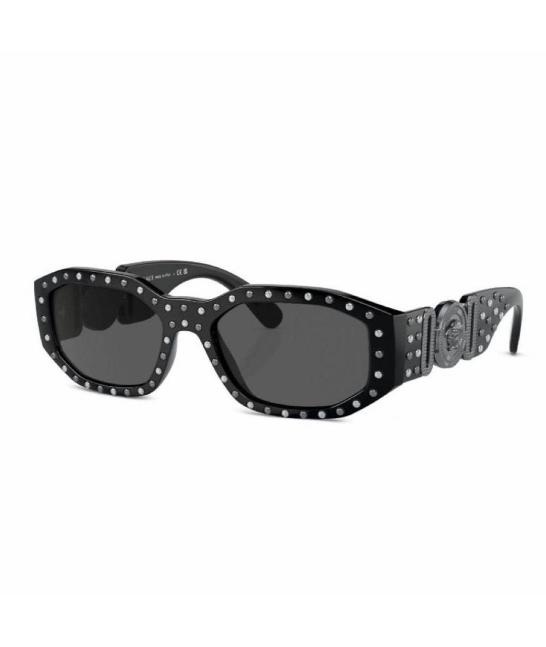 VERSACE Черные пластиковые солнцезащитные очки, фото 1