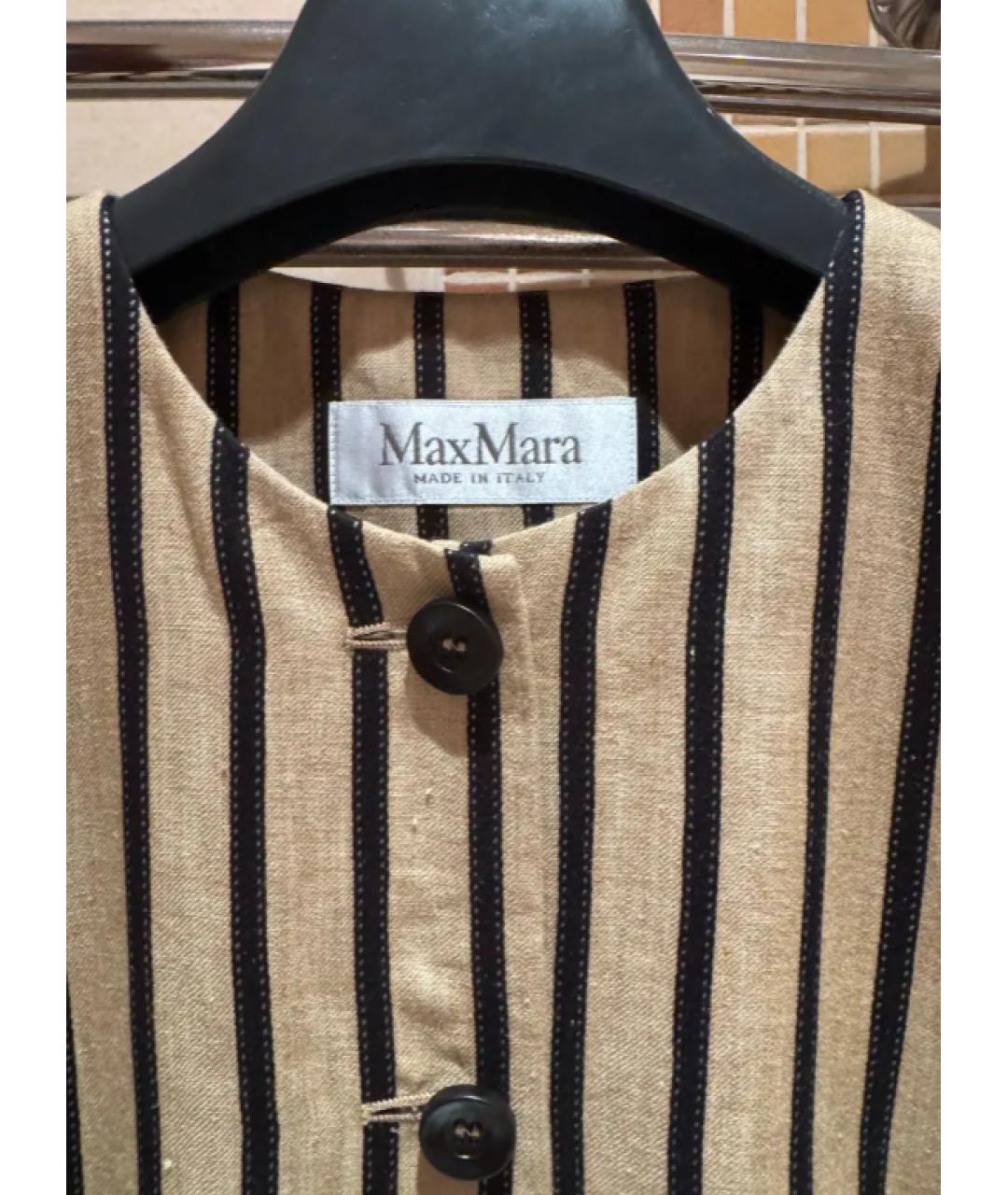 MAX MARA Бежевый льняной жилет, фото 2