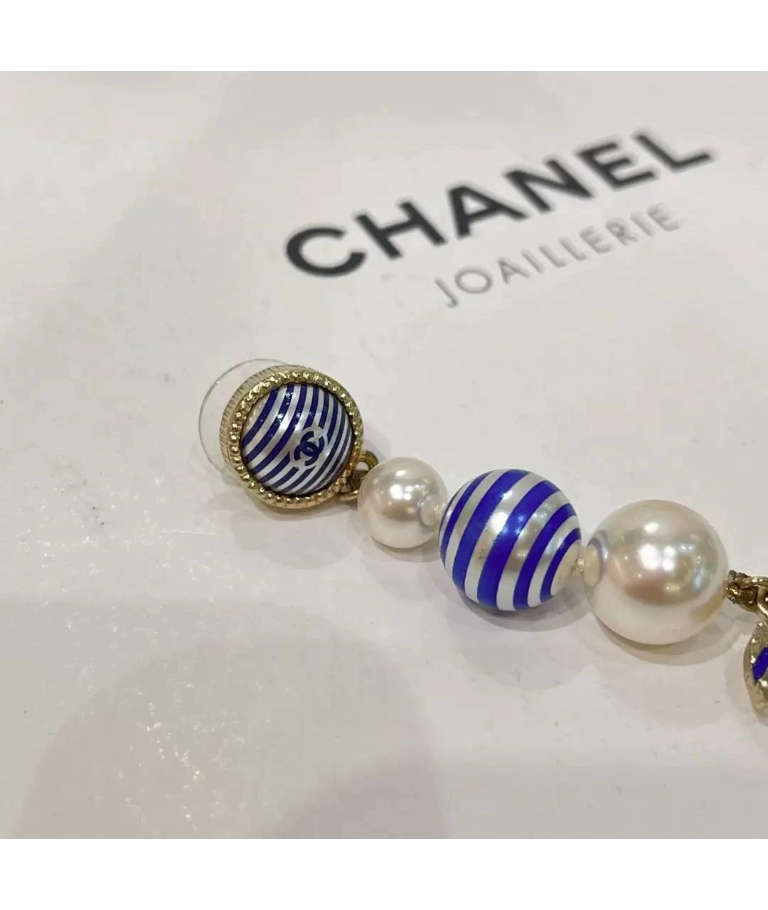 CHANEL Синие жемчужные серьги, фото 7