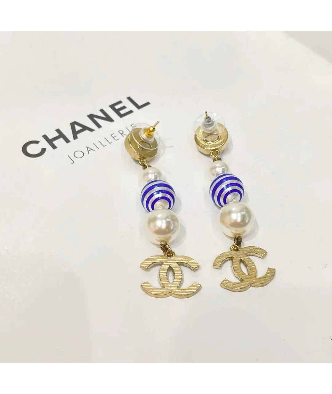CHANEL Синие жемчужные серьги, фото 10