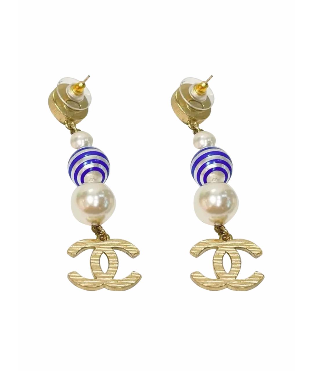 CHANEL Синие жемчужные серьги, фото 1