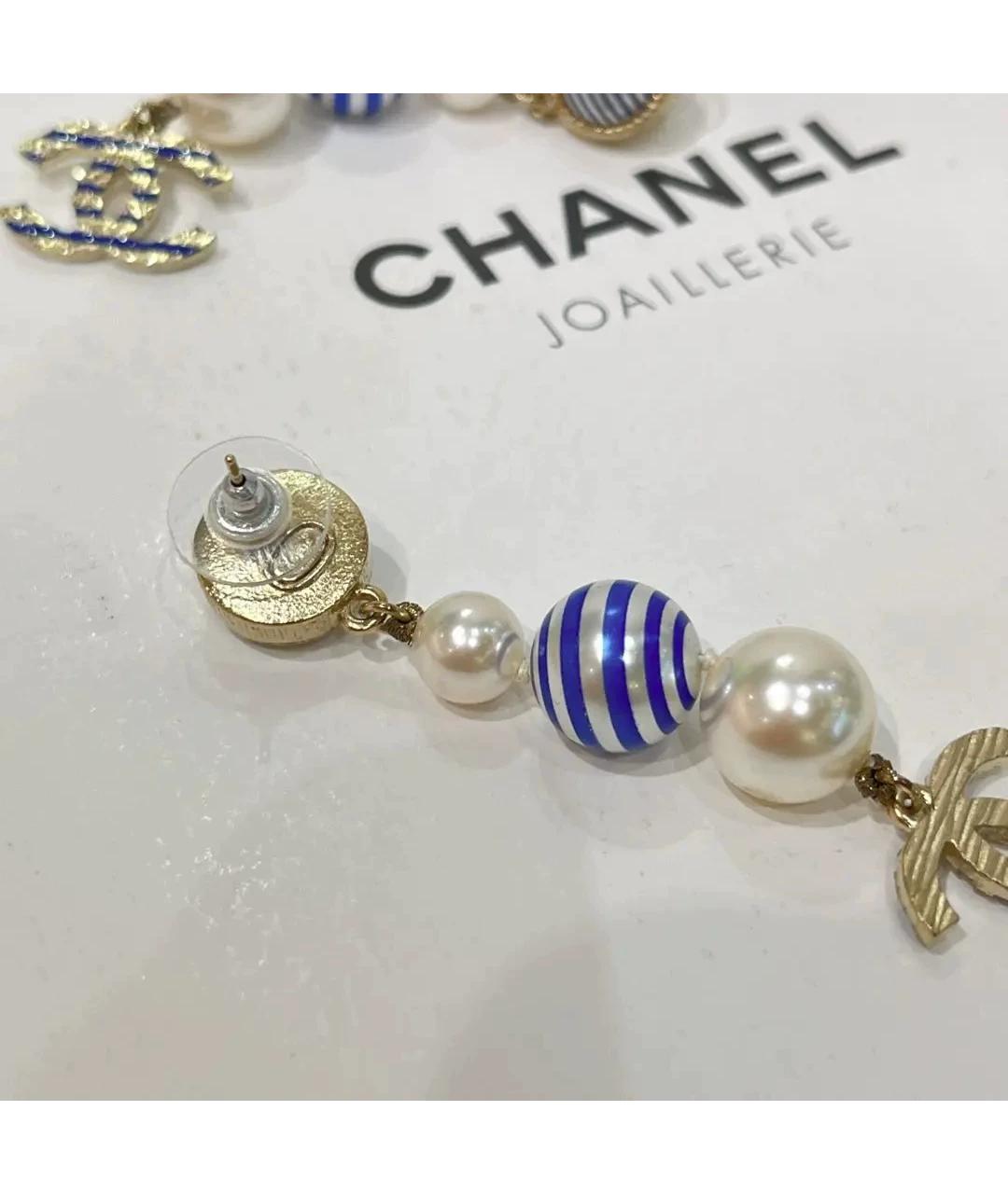 CHANEL Синие жемчужные серьги, фото 5