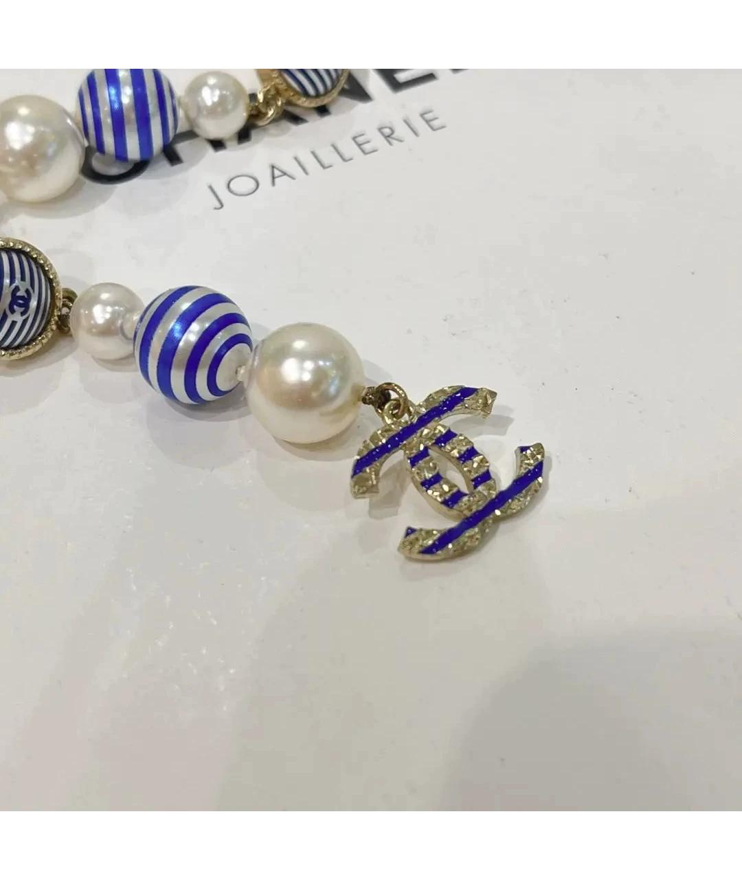 CHANEL Синие жемчужные серьги, фото 2