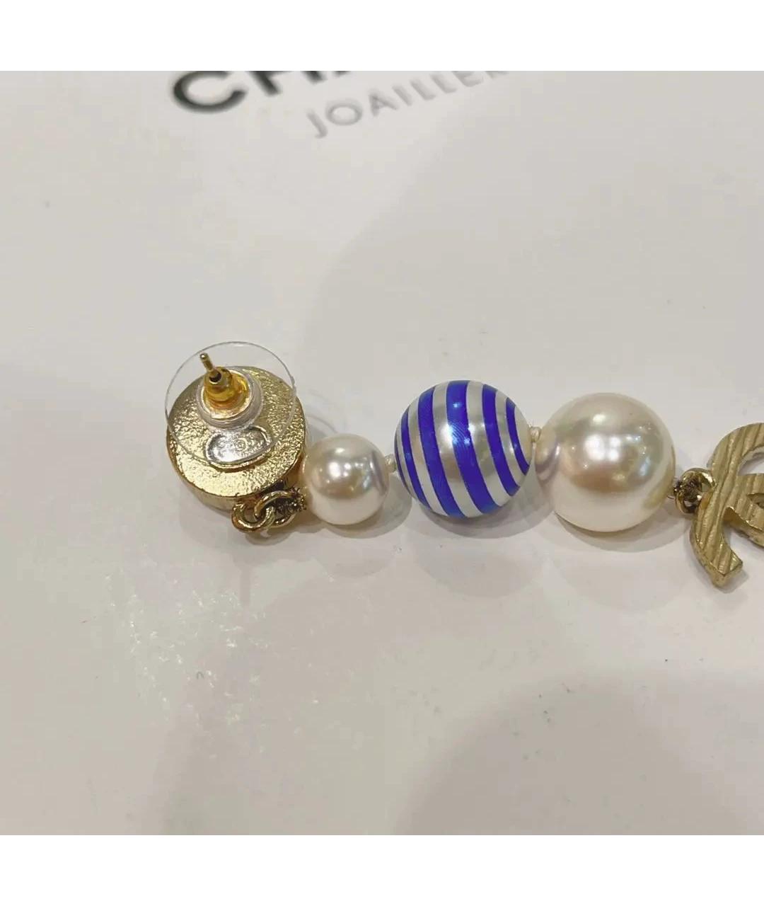CHANEL Синие жемчужные серьги, фото 9
