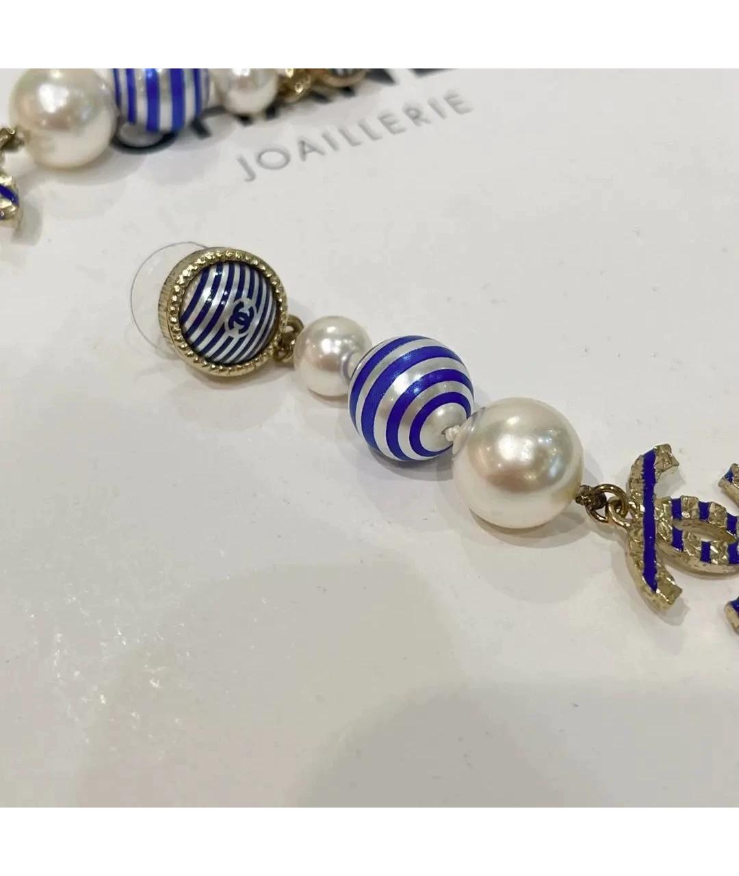 CHANEL Синие жемчужные серьги, фото 3