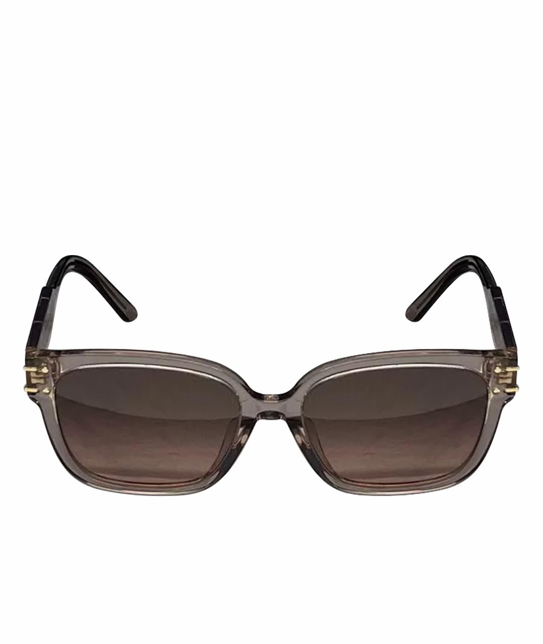 CHRISTIAN DIOR Коричневые металлические солнцезащитные очки, фото 1