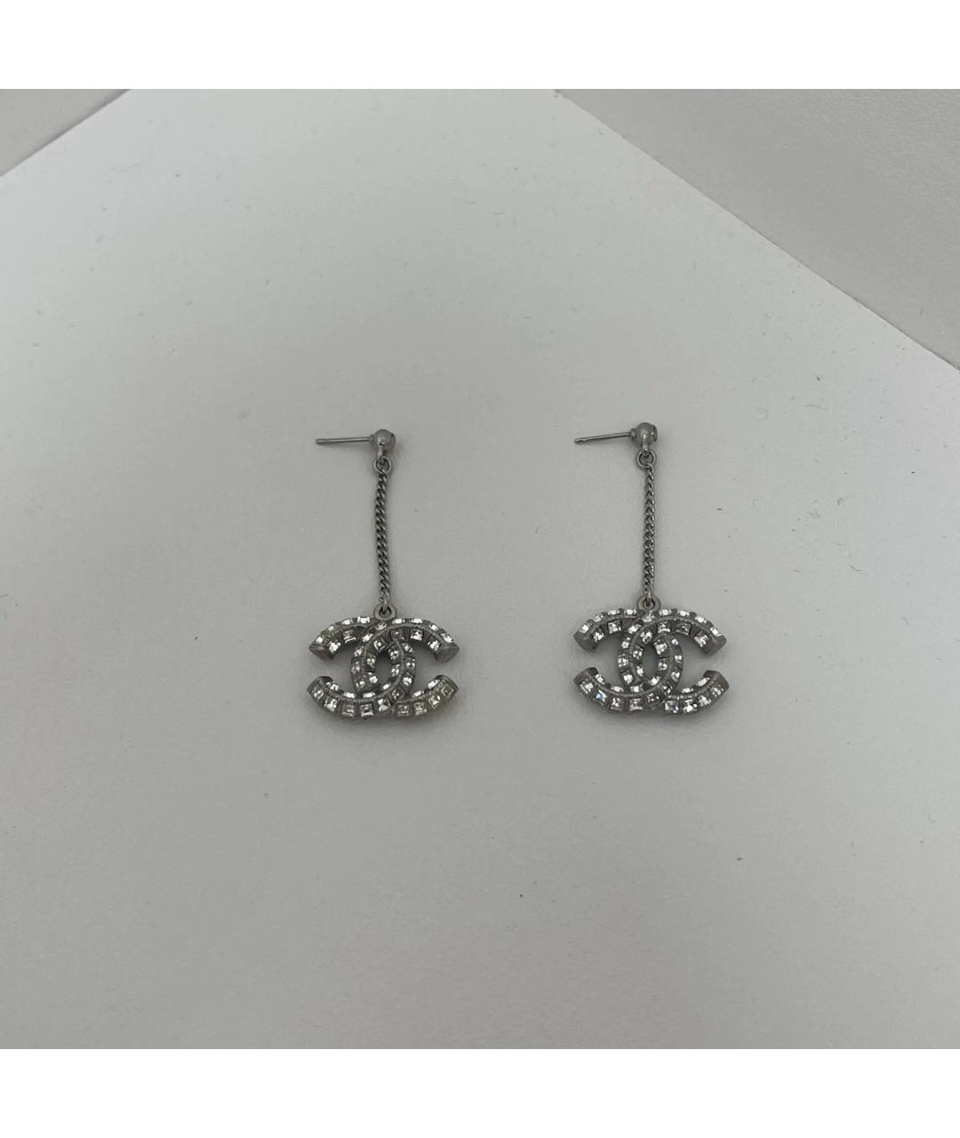 CHANEL Серебряные металлические серьги, фото 2