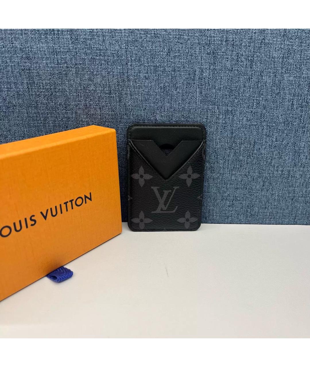 LOUIS VUITTON Черный кожаный кардхолдер, фото 7